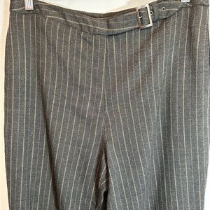 David N Women Pants Trousers 10 Wool Blend Tweed Striped Lined Cuffed Leg Office